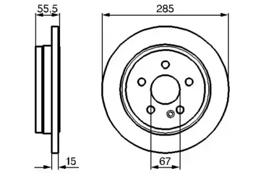 Тормозной диск BOSCH 0 986 478 469 полный задняя ось