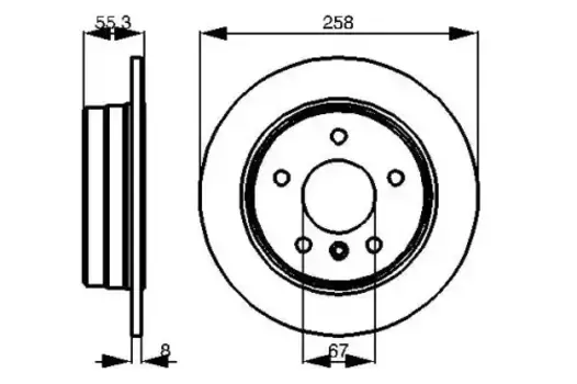 Тормозной диск BOSCH 0 986 478 475 полный задняя ось