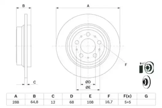 Тормозной диск BOSCH 0 986 478 495 полный задняя ось