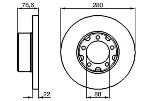 Тормозной диск BOSCH 0 986 478 529 полный передняя ось