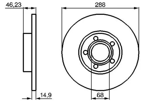 Тормозной диск BOSCH 0 986 478 545 полный передний мост