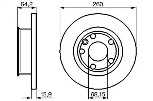 Тормозной диск BOSCH 0 986 478 547 полный передняя ось