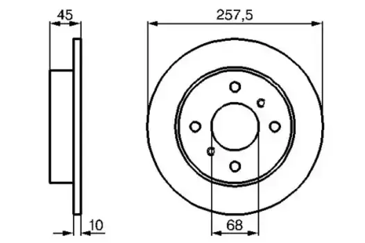 Тормозной диск BOSCH 0 986 478 564 полный задняя ось