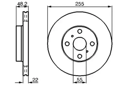 Тормозной диск BOSCH 0 986 478 578 вентилируемый передняя ось