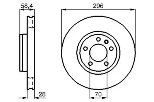 Тормозной диск BOSCH 0 986 478 593 вентилируемый передняя ось