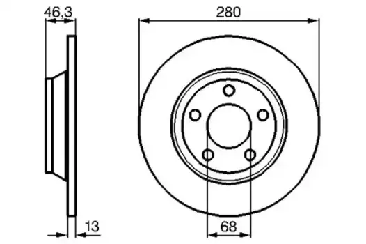 Тормозной диск BOSCH 0 986 478 615 полный передняя ось
