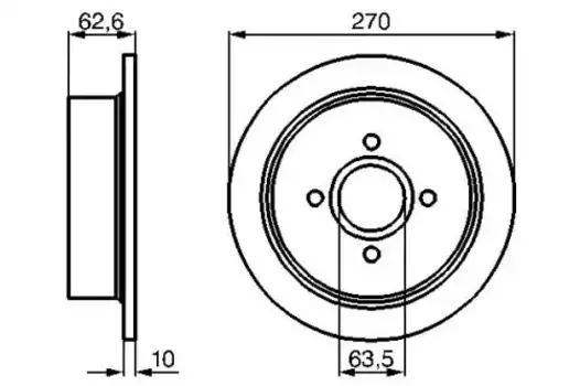 Тормозной диск BOSCH 0 986 478 672 полный задняя ось