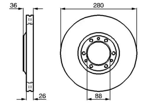 Тормозной диск BOSCH 0 986 478 854 вентилируемый передняя ось