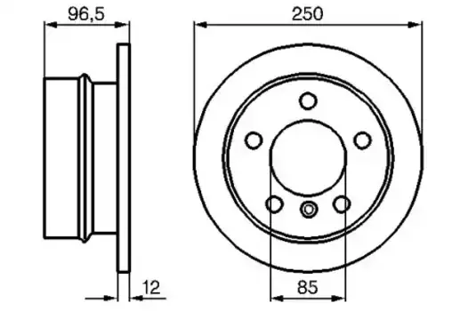 Тормозной диск BOSCH 0 986 478 863 полный задняя ось