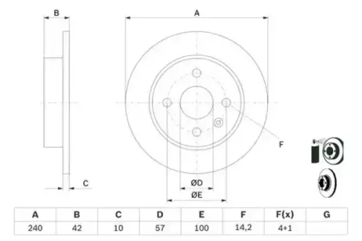 Тормозной диск BOSCH 0 986 478 882 полный задняя ось