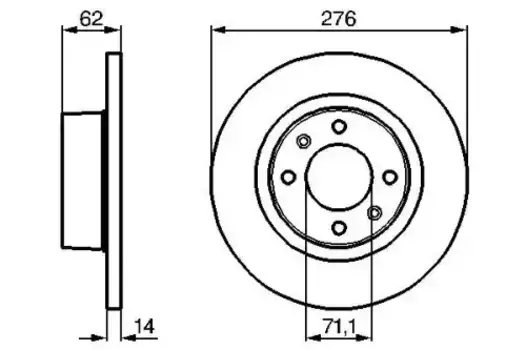 Тормозной диск BOSCH 0 986 478 981 полный задняя ось