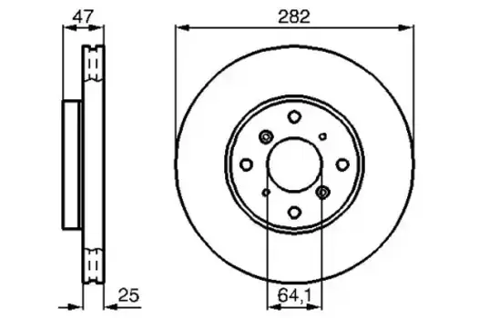 Тормозной диск BOSCH 0 986 478 982 вентилируемый передняя ось