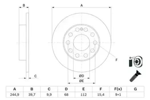 Тормозной диск BOSCH 0 986 478 986 полный задняя ось