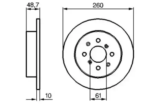 Тормозной диск BOSCH 0 986 479 014 полный задняя ось