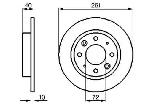Тормозной диск BOSCH 0 986 479 018 полный задняя ось