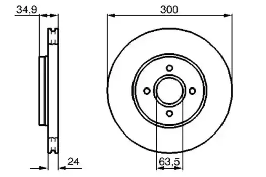 Тормозной диск BOSCH 0 986 479 048 вентилируемый передняя ось