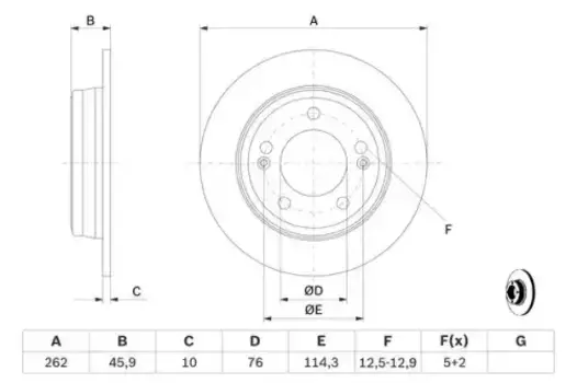 Тормозной диск BOSCH 0 986 479 052 полный задняя ось