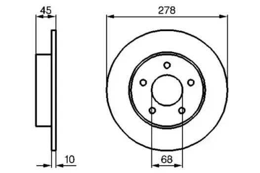 Тормозной диск BOSCH 0 986 479 067 полный задняя ось