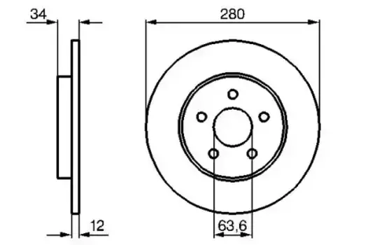 Тормозной диск BOSCH 0 986 479 068 полный задняя ось