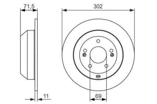Тормозной диск BOSCH 0 986 479 081 полный задняя ось