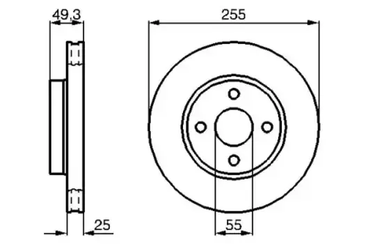 Тормозной диск BOSCH 0 986 479 084 вентилируемый передняя ось
