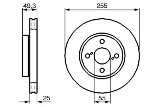 Тормозной диск BOSCH 0 986 479 085 вентилируемый передняя ось