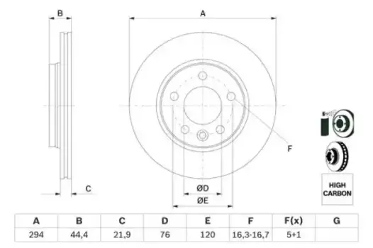 Тормозной диск BOSCH 0 986 479 097 вентилируемый задняя ось