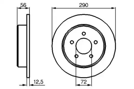 Тормозной диск BOSCH 0 986 479 102 полный задняя ось