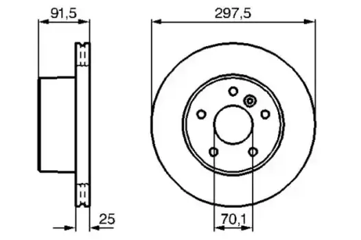 Тормозной диск BOSCH 0 986 479 146 вентилируемый передняя ось
