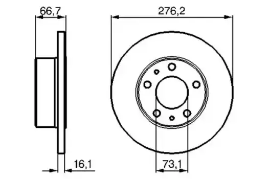 Тормозной диск BOSCH 0 986 479 161 полный задняя ось