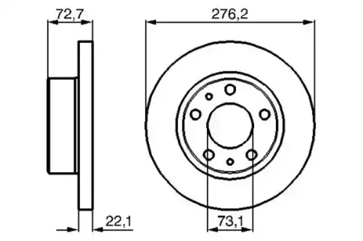 Тормозной диск BOSCH 0 986 479 162 полный передняя ось