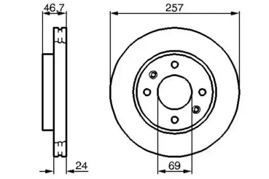 Тормозной диск BOSCH 0 986 479 207 вентилируемый передняя ось