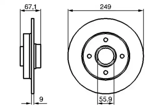 Тормозной диск BOSCH 0 986 479 219 полный задняя ось