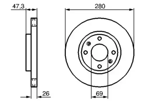 Тормозной диск BOSCH 0 986 479 229 вентилируемый передняя ось