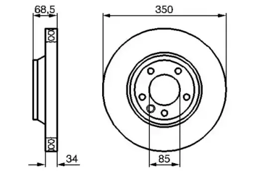 Тормозной диск BOSCH 0 986 479 251 вентилируемый передняя ось