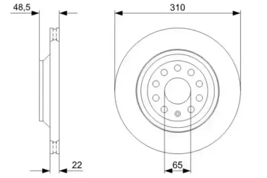 Тормозной диск BOSCH 0 986 479 303 вентилируемый задняя ось