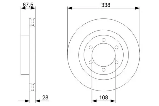 Тормозной диск BOSCH 0 986 479 304 вентилируемый передний мост