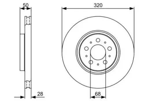 Тормозной диск BOSCH 0 986 479 321 вентилируемый передняя ось