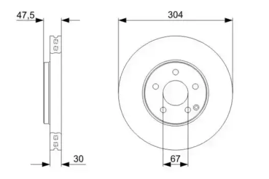 Тормозной диск BOSCH 0 986 479 333 вентилируемый передняя ось