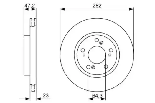 Тормозной диск BOSCH 0 986 479 365 вентилируемый передняя ось