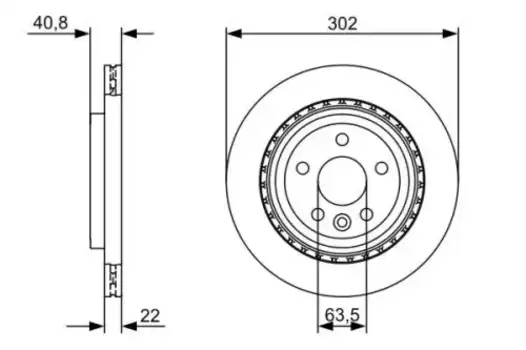 Тормозной диск BOSCH 0 986 479 398 вентилируемый задняя ось
