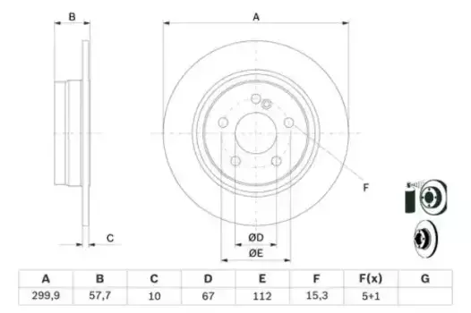 Тормозной диск BOSCH 0 986 479 410 полный задняя ось