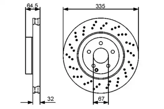 Тормозной диск BOSCH 0 986 479 413 вентилируемый передняя ось