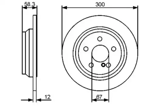 Тормозной диск BOSCH 0 986 479 414 полный задняя ось