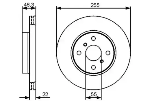 Тормозной диск BOSCH 0 986 479 430 вентилируемый передняя ось