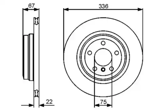 Тормозной диск BOSCH 0 986 479 439 вентилируемый задняя ось