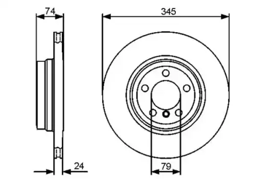Тормозной диск BOSCH 0 986 479 440 вентилируемый задняя ось
