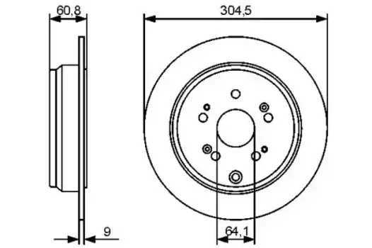 Тормозной диск BOSCH 0 986 479 449 полный задняя ось