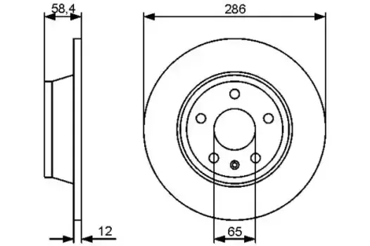 Тормозной диск BOSCH 0 986 479 465 полный задняя ось