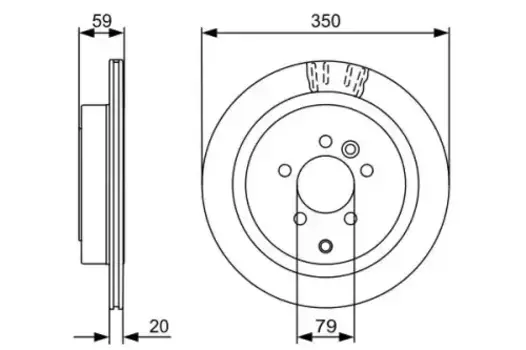 Тормозной диск BOSCH 0 986 479 492 вентилируемый задняя ось